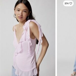 Urban Outfitters Belle Ruffle Wrap top y2k vibes